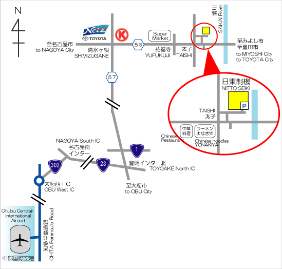 Access map to NITTO SEIKI